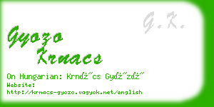 gyozo krnacs business card